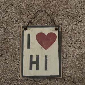 Brandy Melville I Love HI Wall Art - Red and Black
